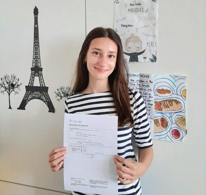 Veliki uspjeh naše učenice na međunarodnom ispitu iz francuskog jezika!